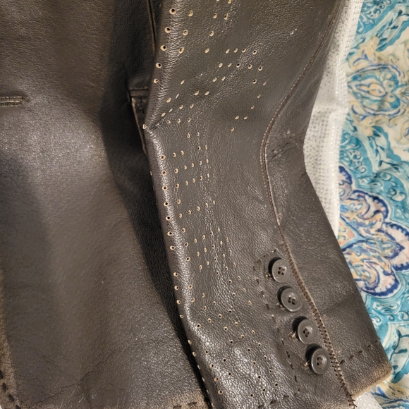 Ringspun leather blazer jacket medium - Picture 3 of 6